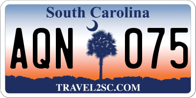 SC license plate AQN075
