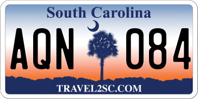 SC license plate AQN084
