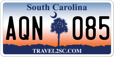 SC license plate AQN085