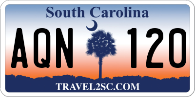 SC license plate AQN120