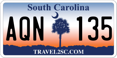 SC license plate AQN135
