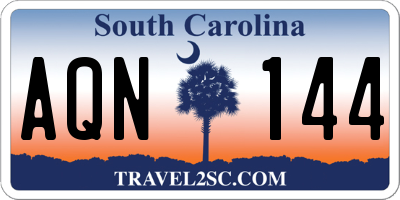 SC license plate AQN144