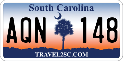 SC license plate AQN148