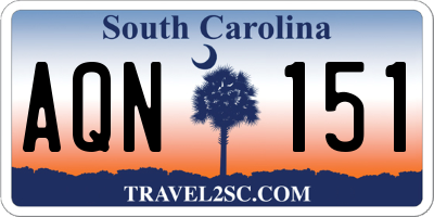 SC license plate AQN151