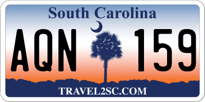 SC license plate AQN159