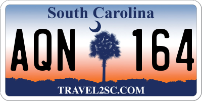 SC license plate AQN164