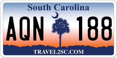 SC license plate AQN188