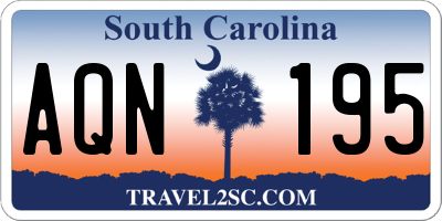 SC license plate AQN195