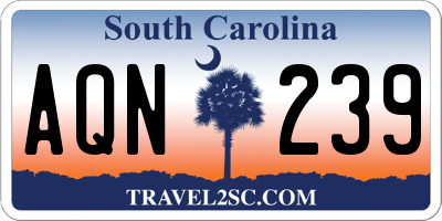 SC license plate AQN239