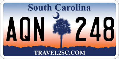 SC license plate AQN248
