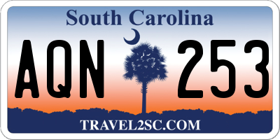 SC license plate AQN253