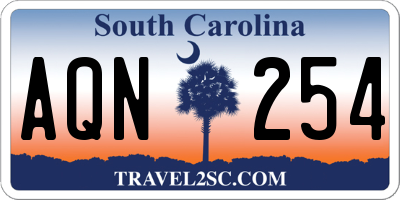 SC license plate AQN254