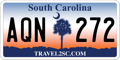 SC license plate AQN272