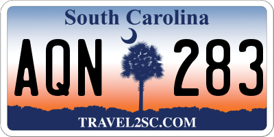 SC license plate AQN283