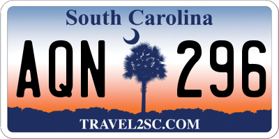 SC license plate AQN296