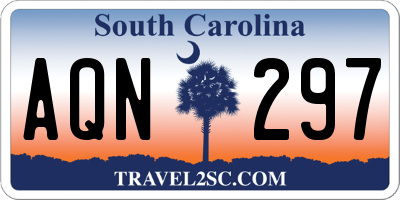 SC license plate AQN297