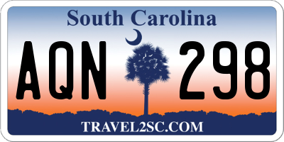 SC license plate AQN298