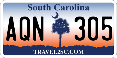 SC license plate AQN305