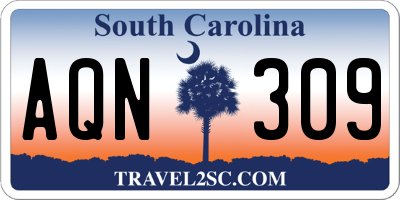 SC license plate AQN309
