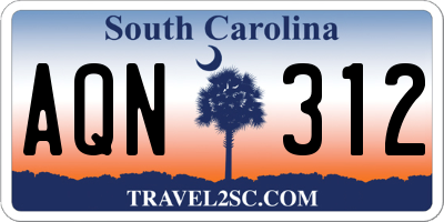 SC license plate AQN312