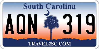 SC license plate AQN319