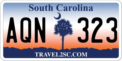 SC license plate AQN323