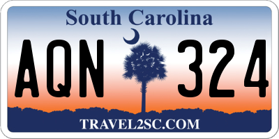 SC license plate AQN324