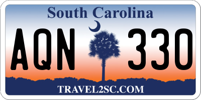 SC license plate AQN330