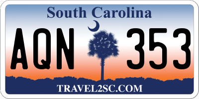 SC license plate AQN353