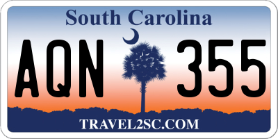 SC license plate AQN355