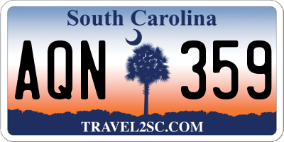 SC license plate AQN359