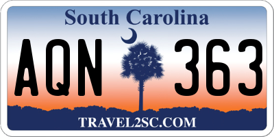 SC license plate AQN363