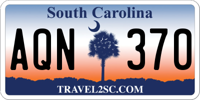 SC license plate AQN370