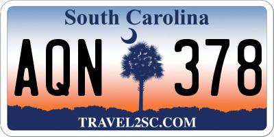 SC license plate AQN378