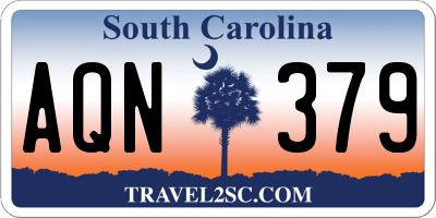 SC license plate AQN379