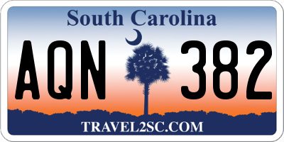 SC license plate AQN382