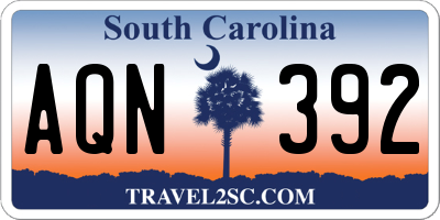 SC license plate AQN392