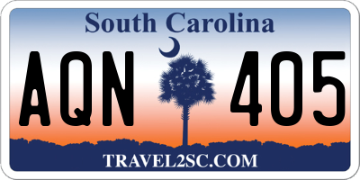 SC license plate AQN405