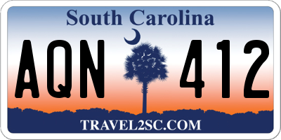 SC license plate AQN412