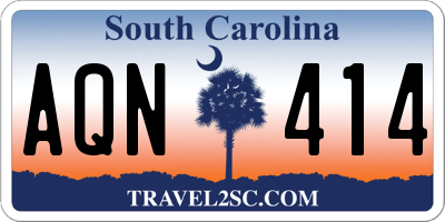SC license plate AQN414