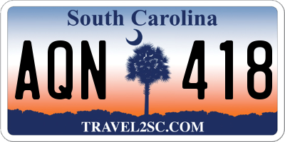 SC license plate AQN418