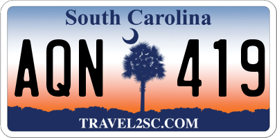 SC license plate AQN419