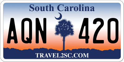 SC license plate AQN420