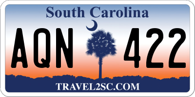 SC license plate AQN422