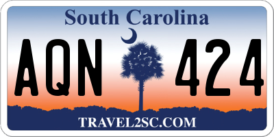 SC license plate AQN424