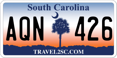 SC license plate AQN426