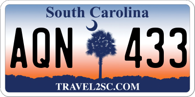 SC license plate AQN433