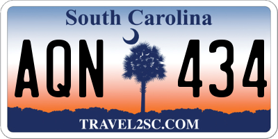 SC license plate AQN434
