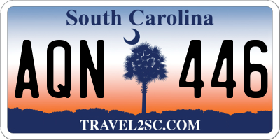 SC license plate AQN446