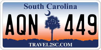 SC license plate AQN449